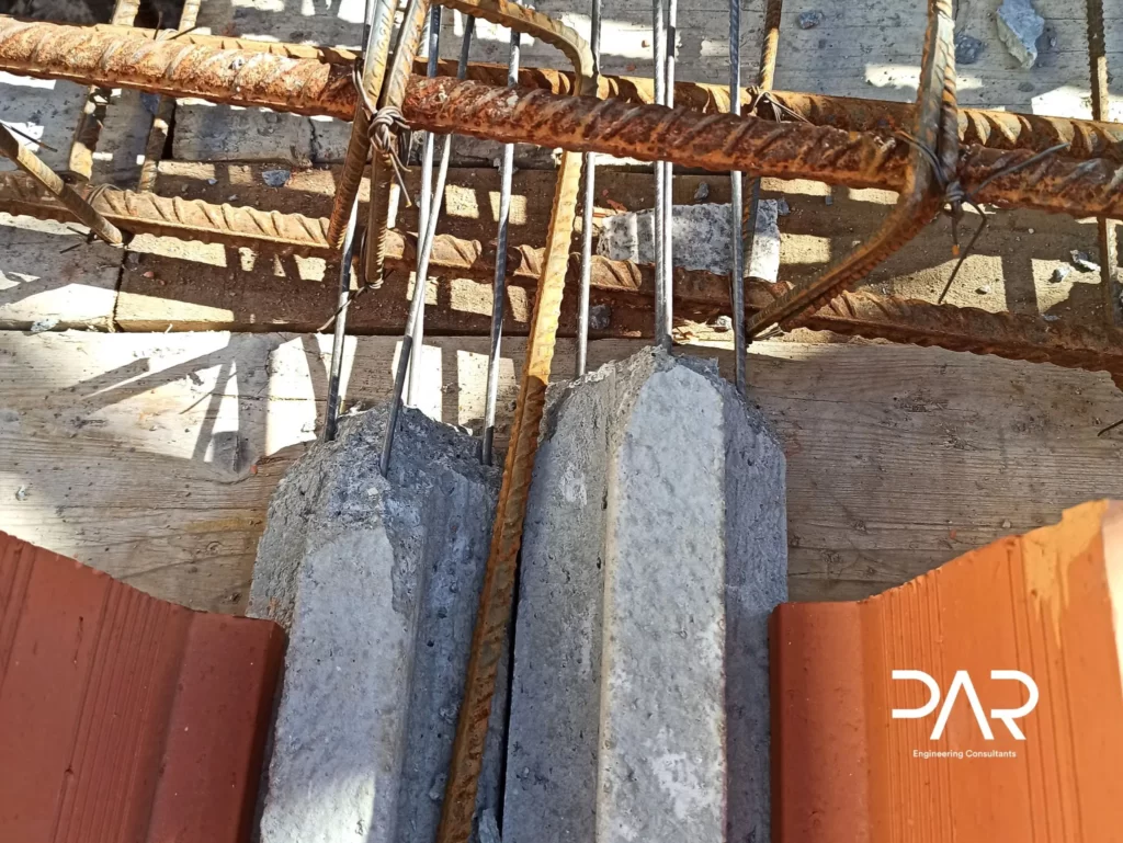 Trabalhos de preparação para betonagem de laje aligeirada de vigotas