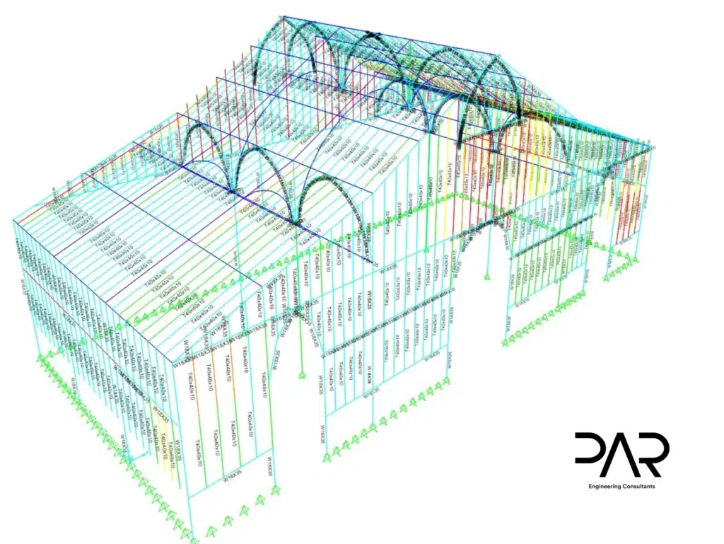 Modelo-estrutural-com-representacao-de-elementos-apoios-e-escala-de-analise-tecnica-em-ambiente-3D
